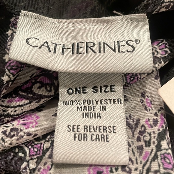 Catherine’s Sheer Patterned Two Way Poncho Black/silver/purple One Size A 5 - Picture 6 of 7